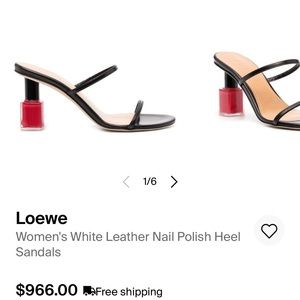 Loewe NAIL POLISH LEATHER SANDALS IN BLACK